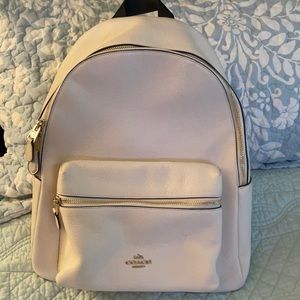 Creme Leather Coach Back Pack